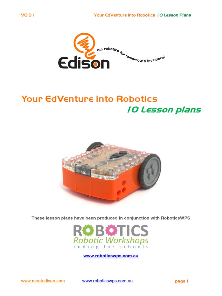 Edison Robot Curriculum Lesson Plan Robot