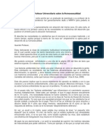 Carta a Un Profesor Universitario Sobre La Homosexualidad