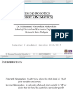 Eem 343 Robotics: Robot Kinematics