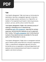 Unit 5: Supply Chain Management Quality Management