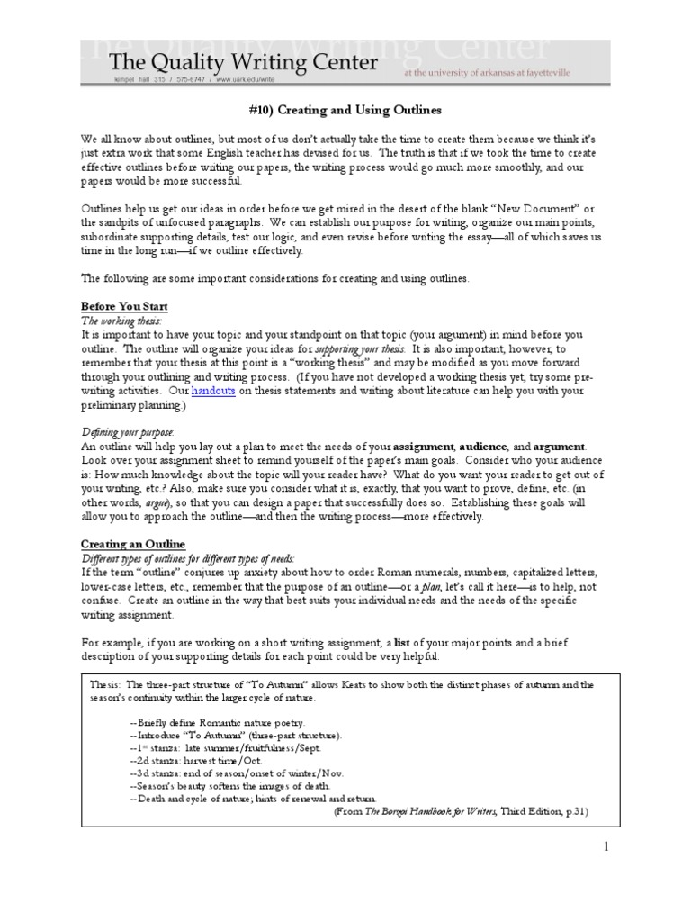 10 Creating and Using Outlines | PDF