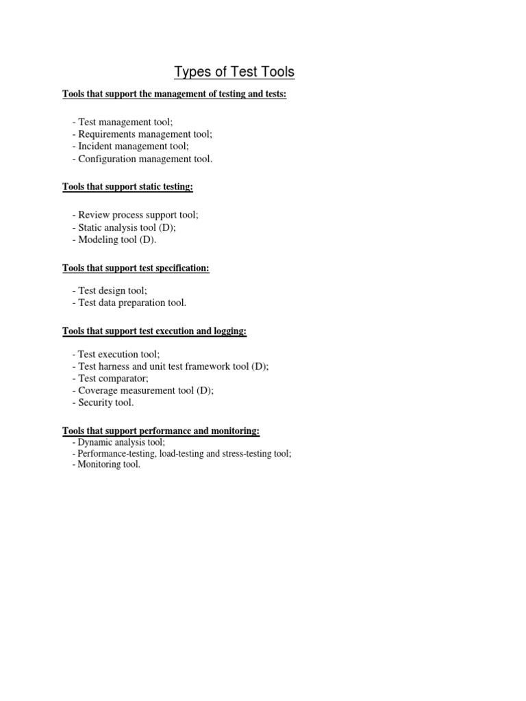 Essential Test Tools Overview | PDF