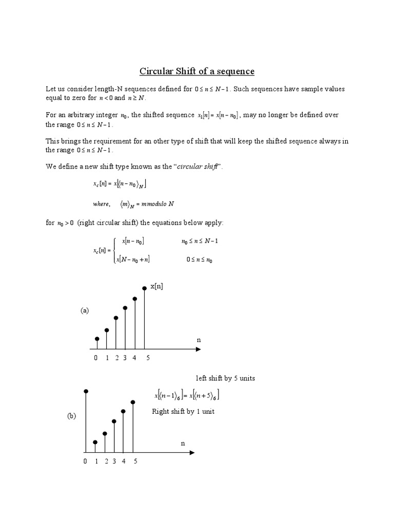 Circular Shift | PDF | Convolution | Sequence