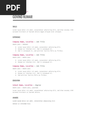 Resume free test