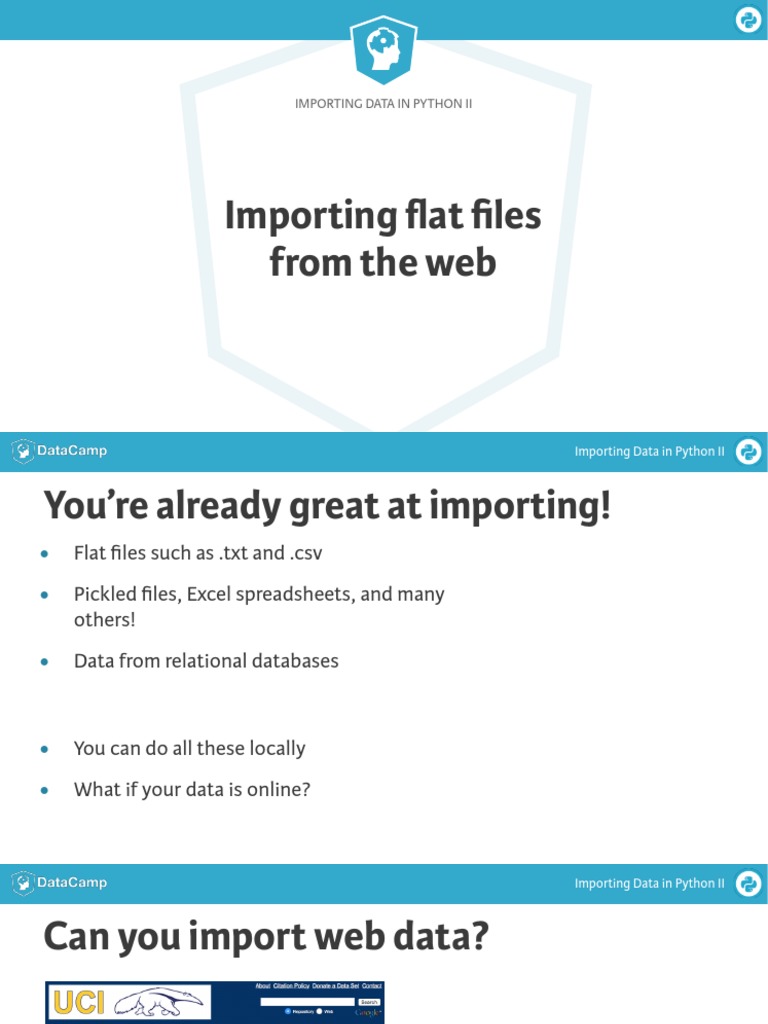 Importing Data in Python Ii: Importing Flat Files From The Web | PDF ...
