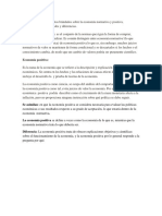 Favor Ampliar Los Conceptos Brindados Sobre La Economía Normativa y Positiva