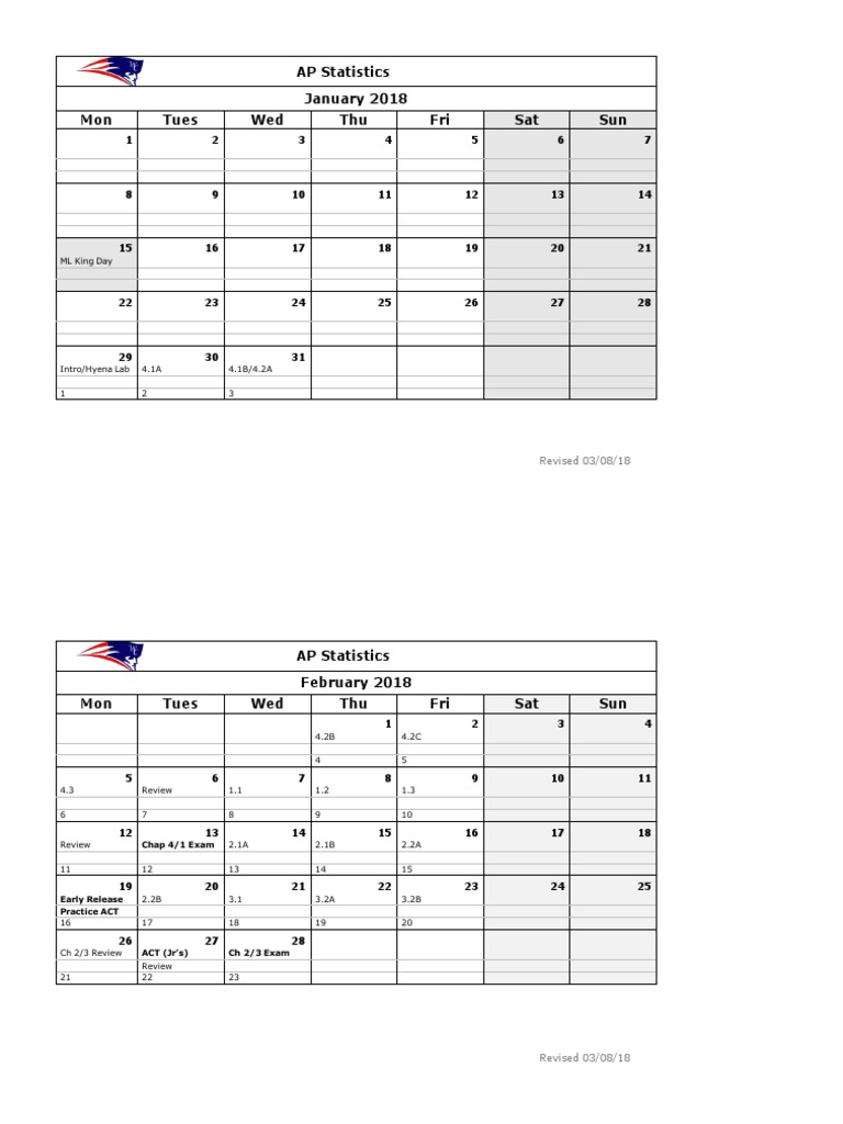 Ap Calendar 2018 030818 | PDF