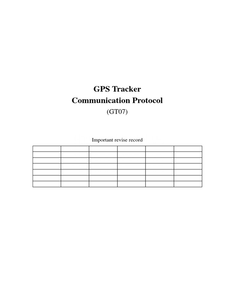 GT07 GPS Tracker Communication Protocol | PDF | Network Packet | Bit