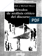 Libro Wodak Metodos de Analisis Critico Del Discurso Wodak y Meyer