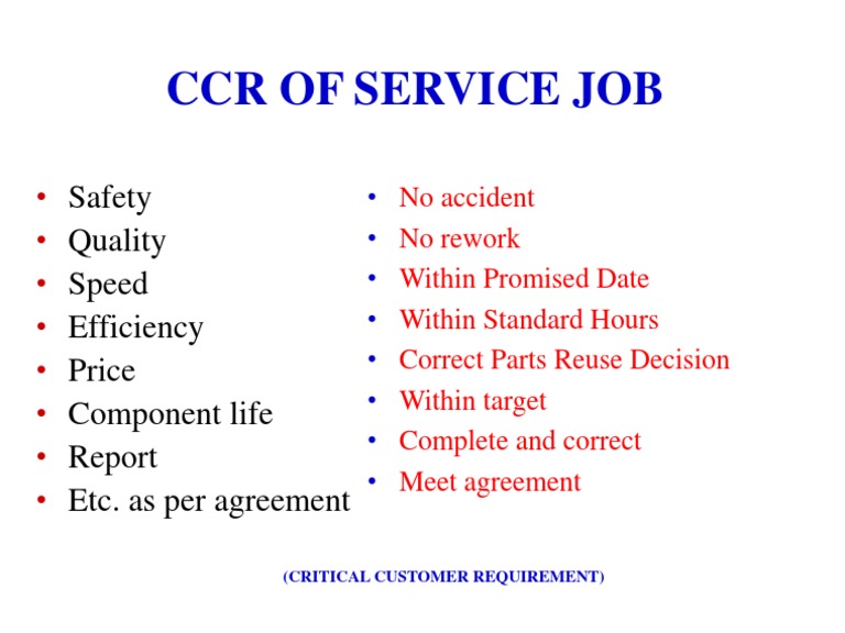 CCR of Service | PDF