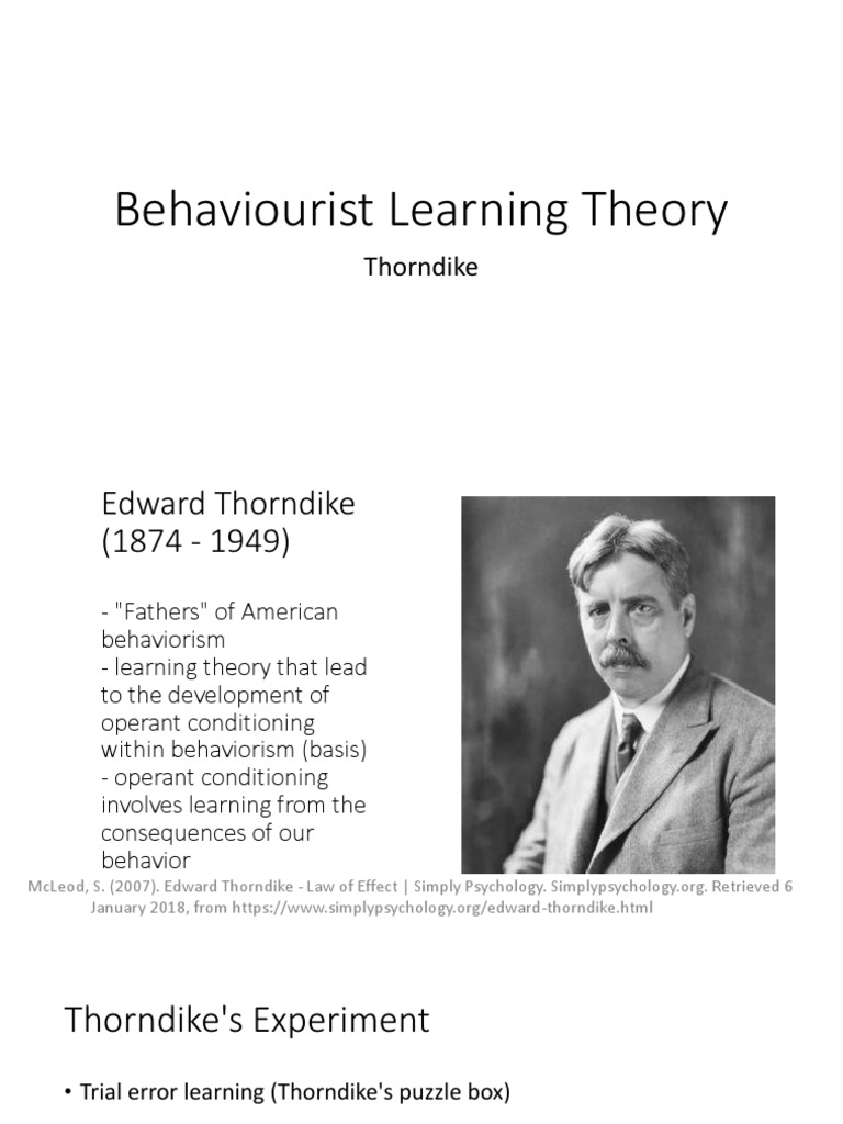 Behaviourist Learning Theory Pdf Behaviorism Psychological Theories