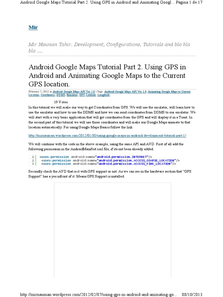 Android Google Maps Tutorial Part 2. Using GPS in Android and Animating ...