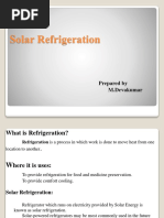 Solar Refrigeration: Prepared by M.Devakumar