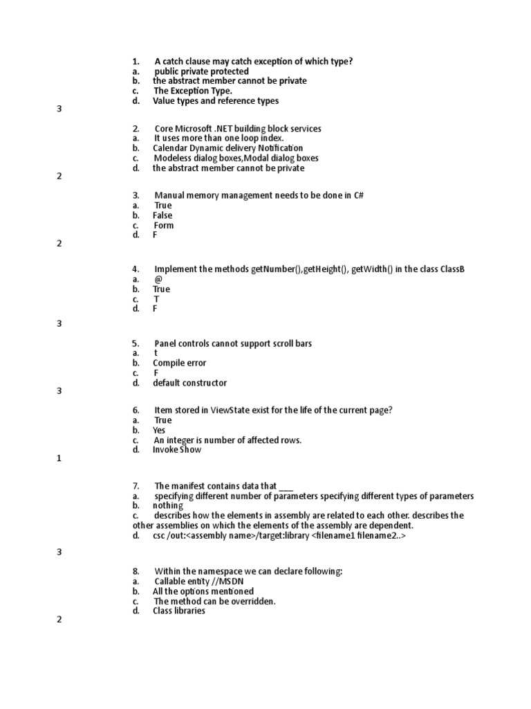 547 Multiple Choice | PDF | C (Programming Language) | Class (Computer ...