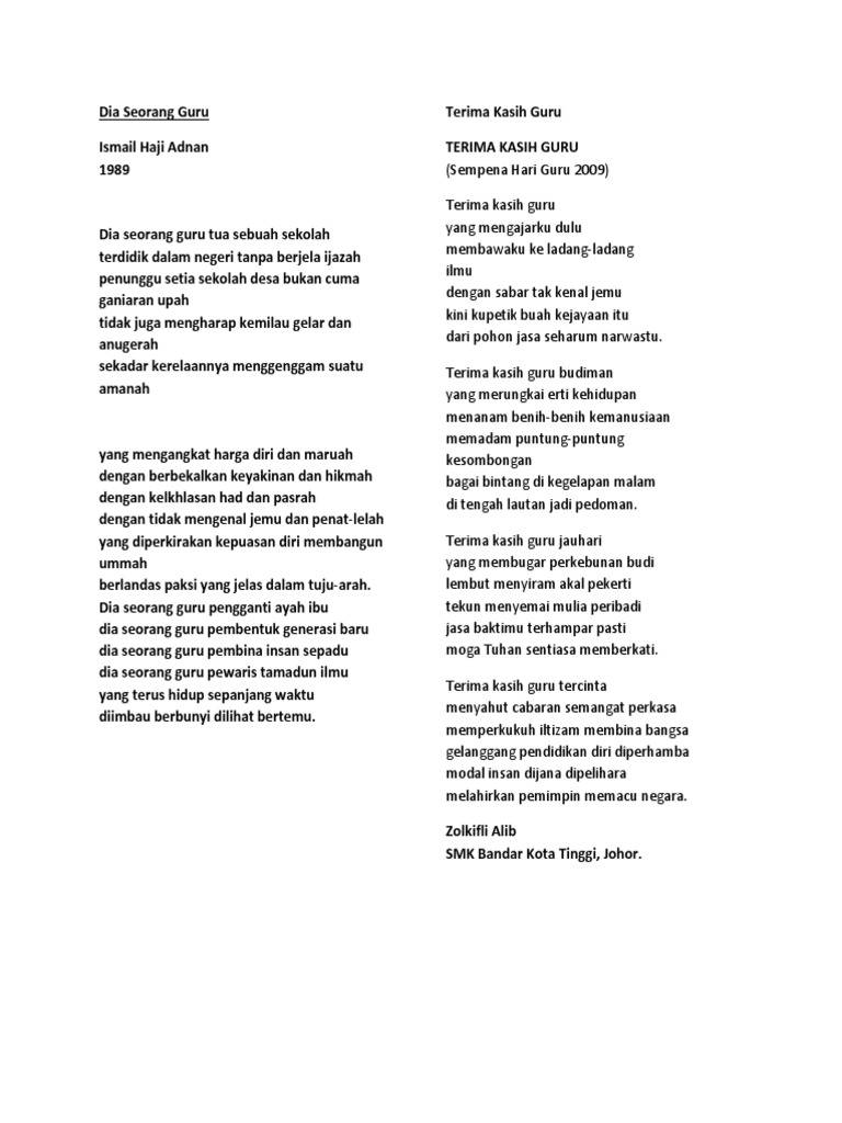 Dia Seorang Guru Pdf