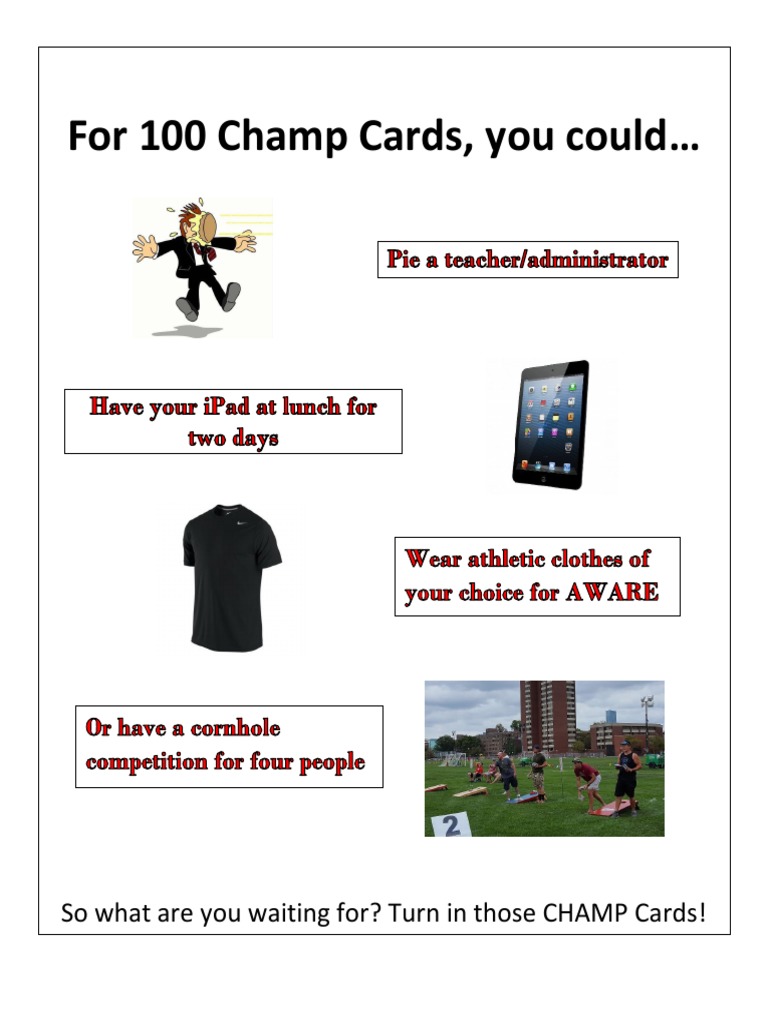 Redeem 100 Champ Cards Now! | PDF