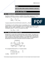 DOCUMENT Acids and Bases: pH, Common Ion Effect and Buffer Solutions