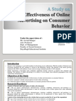 Effectiveness of Online Advertising On Consumer Behavior