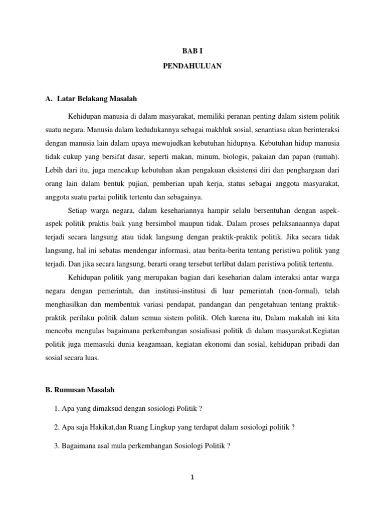 Makalah Sosiologi Politik