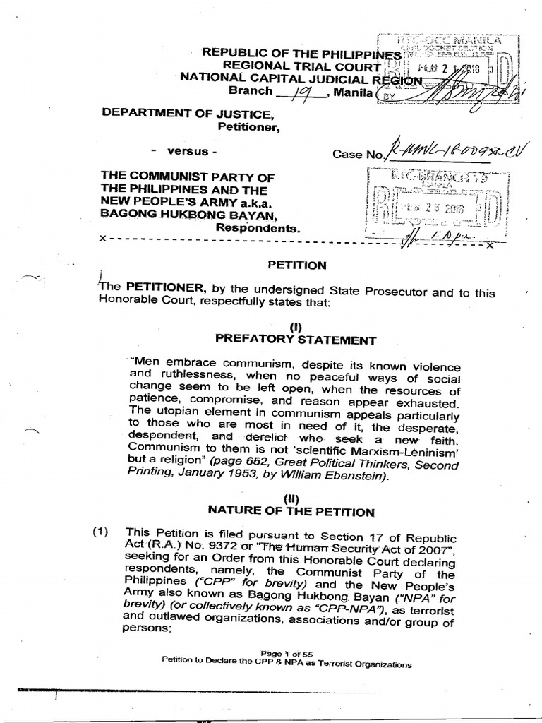Doj Petition To Proscribe Pdf