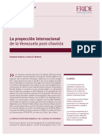 La Proyección Internacional de La Venezuela Post-Chavista (Gratius y Romero)