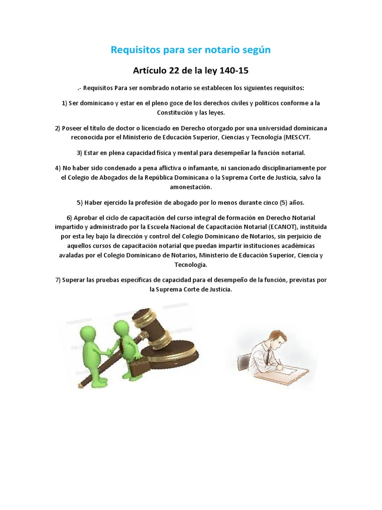 Requisitos para ser notario según Artículo