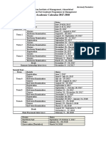 Academic Calendar 2017-2018: Indian Institute of Management, Ahmedabad Two Year Post-Graduate Programme in Management
