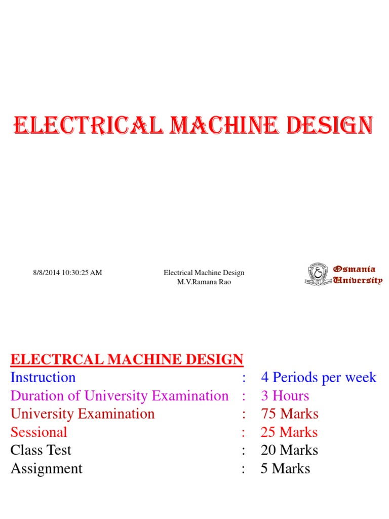 Electrical Machine Design Overview | PDF | Superconductivity ...