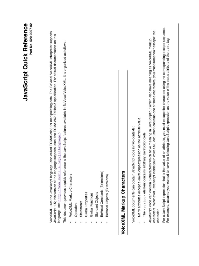 Javascript Quick Reference | PDF | Control Flow | Computer Programming