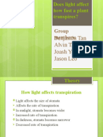 Does Light Affect How Fast A Plant Transpires