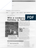 Tuscookany Good Housekeeping August 2001 Cookery Holiday in Tuscany