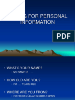 Asking For Personal Information