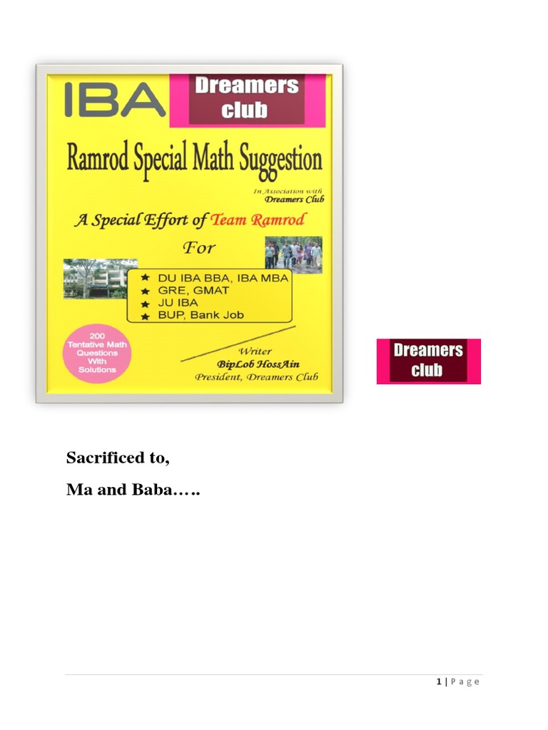 Ramrod Special Math Suggestion | PDF | Percentage | Salary