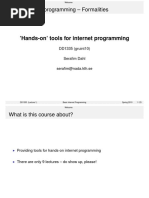 Basic Internet Programming - Formalities