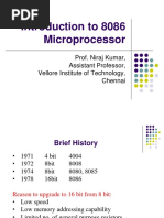 Introduction To 8086 Microprocessor: Prof. Niraj Kumar, Assistant Professor, Vellore Institute of Technology, Chennai