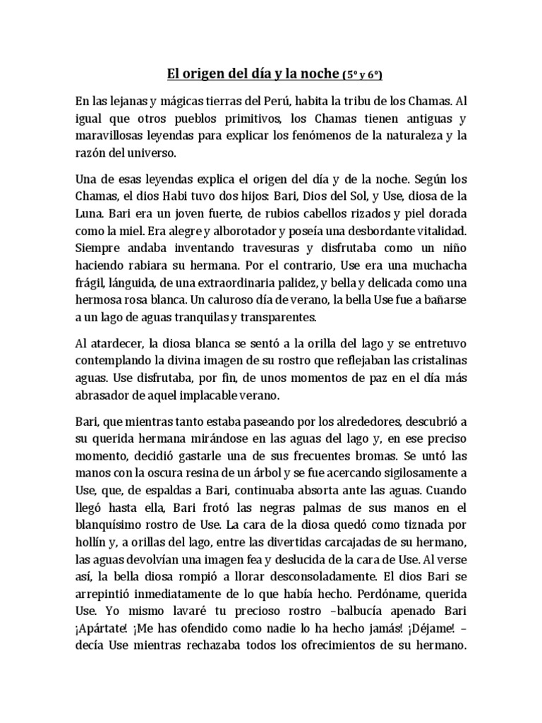 El Origen Del Dia Y La Noche Pdf
