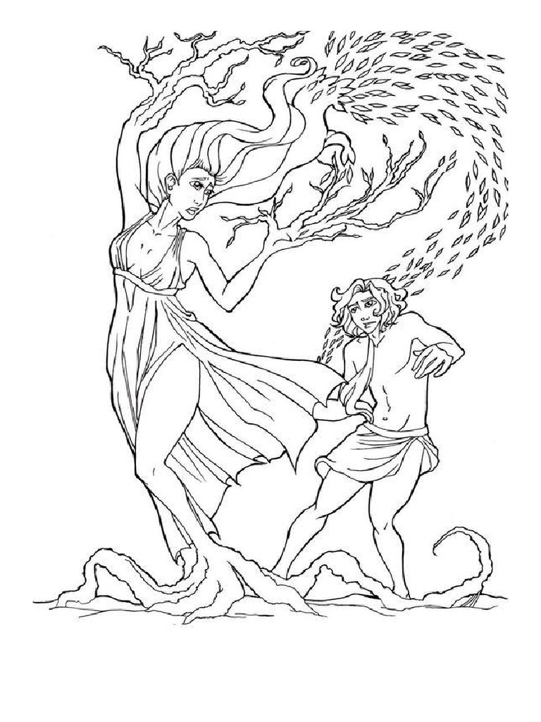 Apolo y Dafne Para Colorear