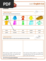 Worksheets Clothes PDF