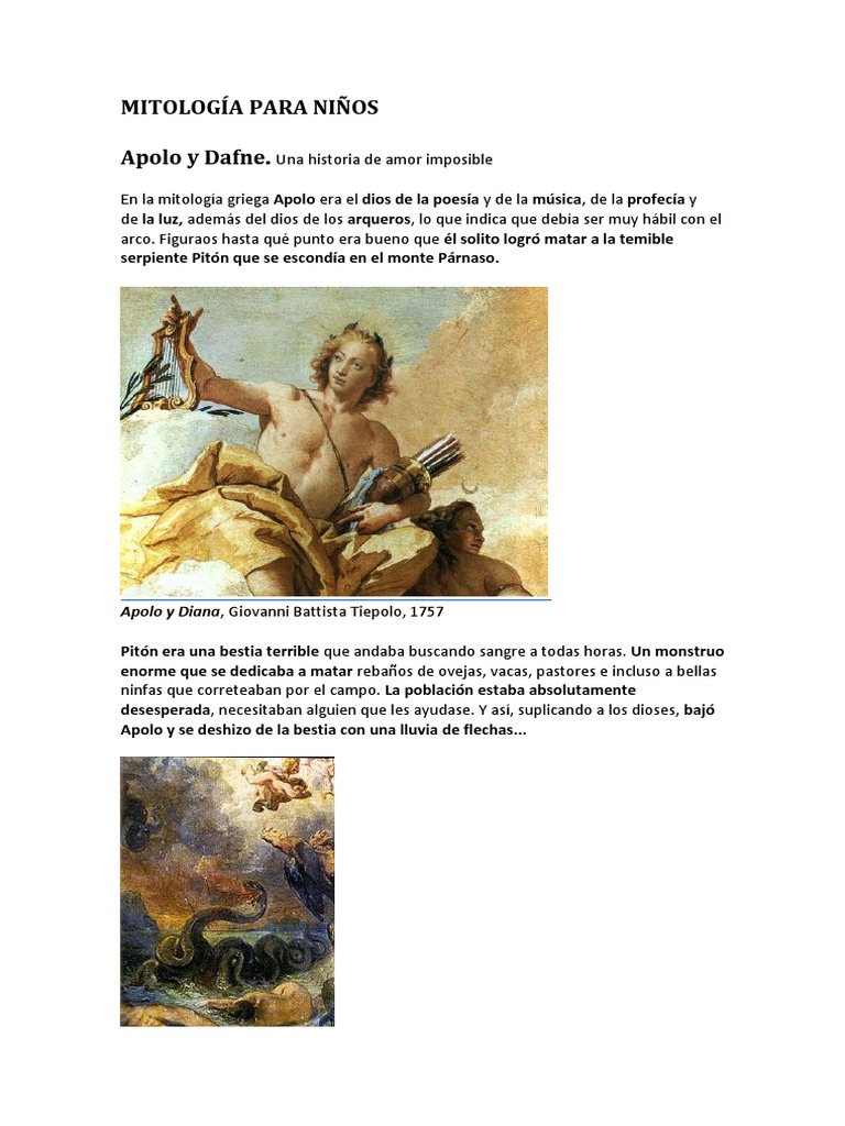 Apolo y Dafne: Amor y Transformación | PDF | Apolo | Eros