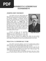 Download J J THOMSONS CATHODE RAY EXPERIMENT by Clarice Nablo SN37338842 doc pdf