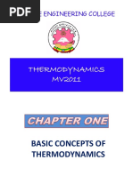 Defence Engineering College: Thermodynamics MV2011