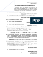 Cálculo de parámetros de transformadores monofásicos