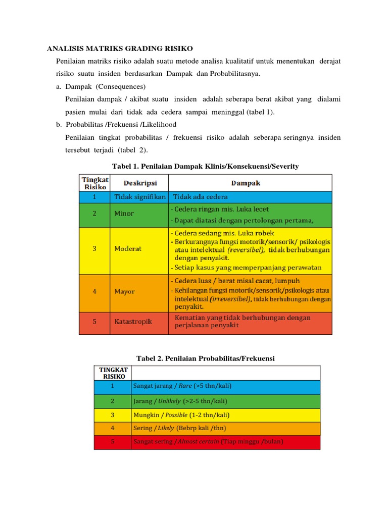 Matriks Grading Risiko dan Penilaian | PDF | Sains & Matematika