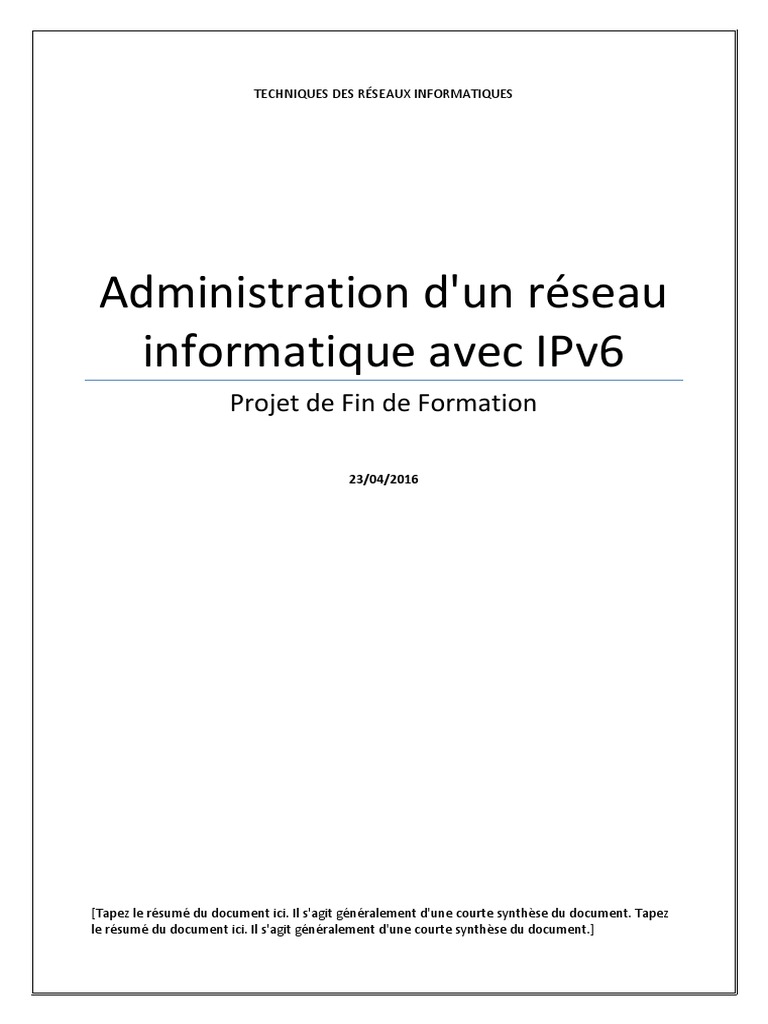 Administration de réseaux avec IPv6 | PDF | Système de noms de domaines ...