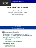 Banco de Dados II - Álgebra relacional