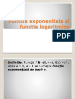 Functia Exponentiala Si Functia Logaritmica