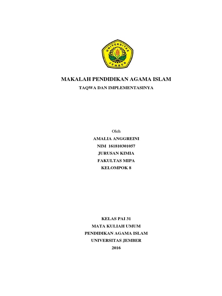 Makalah Pendidikan Agama Islam Docx