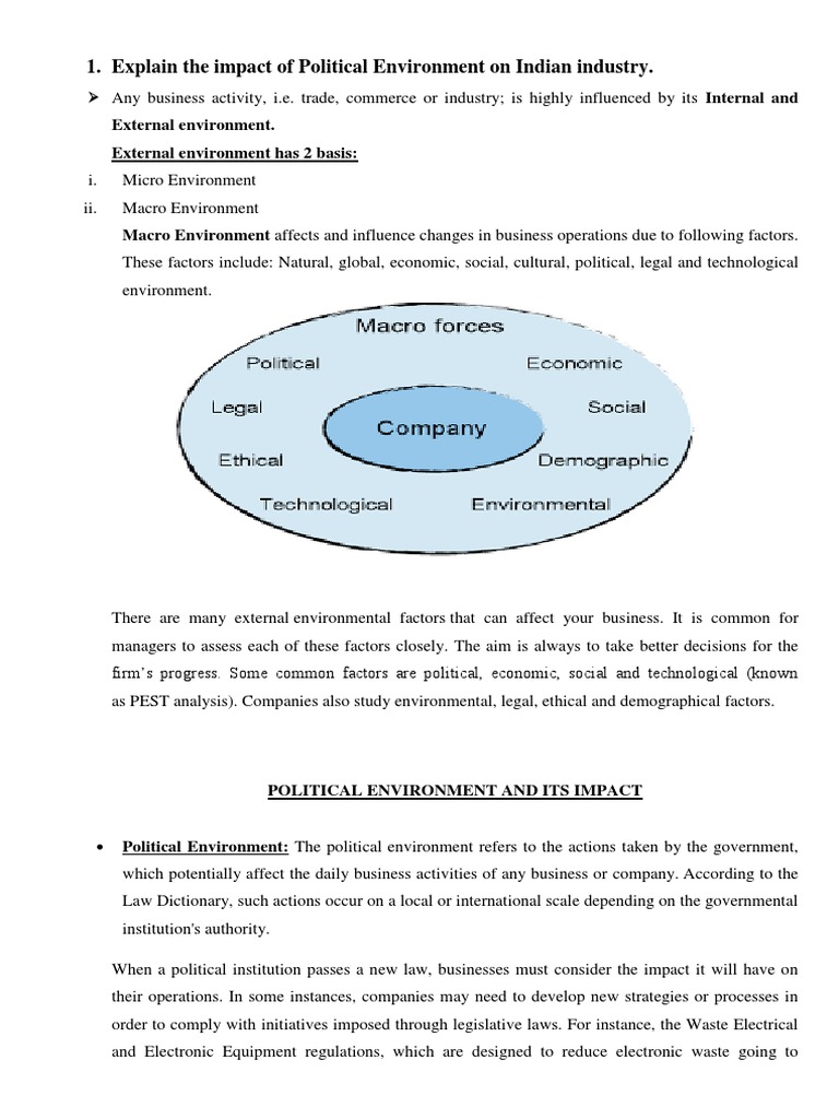 Impact of Political Environment on Indian Business | PDF | Policy | Taxes
