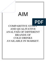Comparitive Study and Qualitative Analysis of Different Brands of Cold Drinks Available in Market