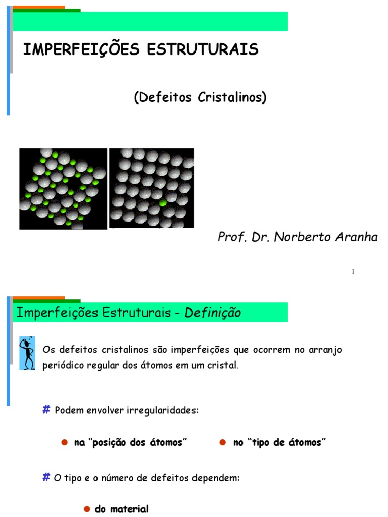 Defeitos Cristalinos em Materiais | PDF | Solução | Cristal
